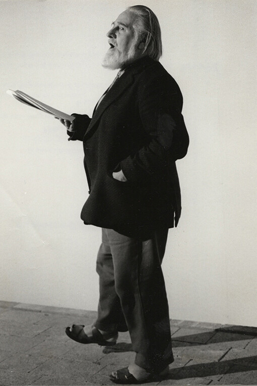 Bob Cobbing. Photograph by Jennifer Pike c.1983-1988 