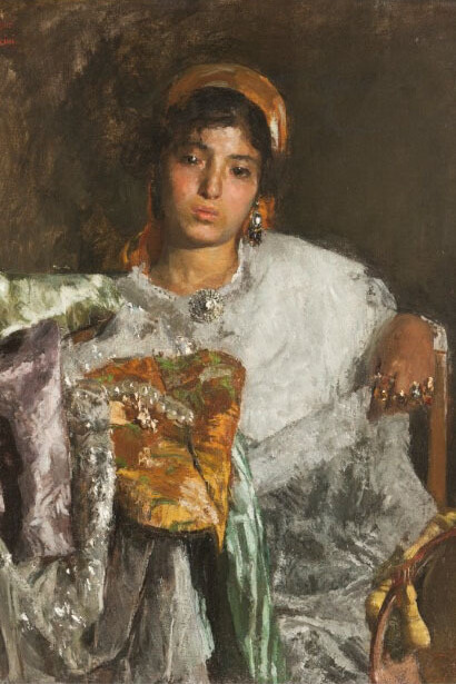 Antonio Mancini Si vende! (La piccola ciociara), 1885-1890 circa Olio su tela, 62 x 49,5 cm. Courtesy of Galleria Bottegantica