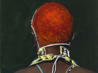 Song Yige, Man with Red Head, 2015, oil on canvas, 40 x 50 cm, courtesy of the artist and Marlborough Fine Art, London