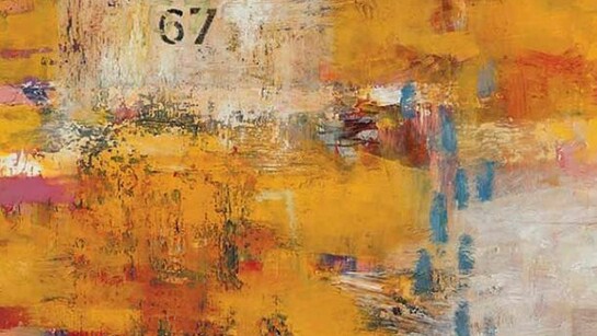 Verona Sorensen, Yellow Sari, oil, wax and sand on canvas, 81 cm x 122 cm