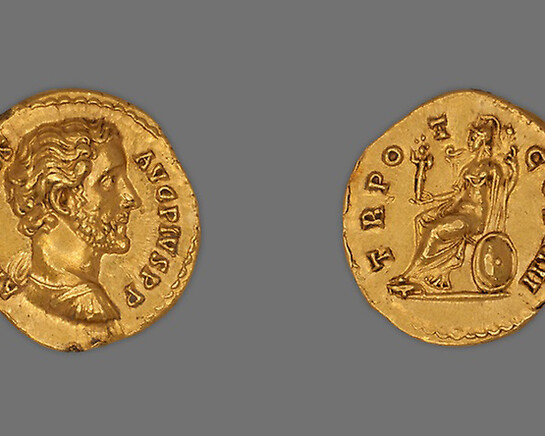 Roman, minted in Rome, Aureus (Coin) Portraying Emperor Antoninus Pius, A.D. 145/61, issued by Antoninus Pius