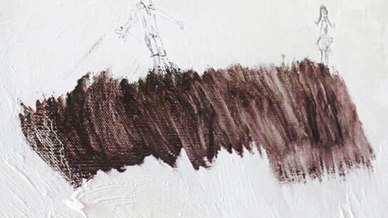 Maria Cristina Vimercati, Il dolore nel bosco, oil on canvas (detail)