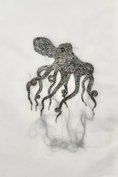 Rob Wynne, Large octopus 2 (detail), 2006. Courtesy of Gavlak Gallery