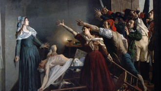Jean-Paul Marat (1743 - 1793) fue uno de los líderes de los jacobinos, una facción radical activa durante la Revolución Francesa.  Jean-Joseph Weerts (1846–1927) “El asesinato de Marat”, 1880.Museo "La Piscina", Roubaix, Francia