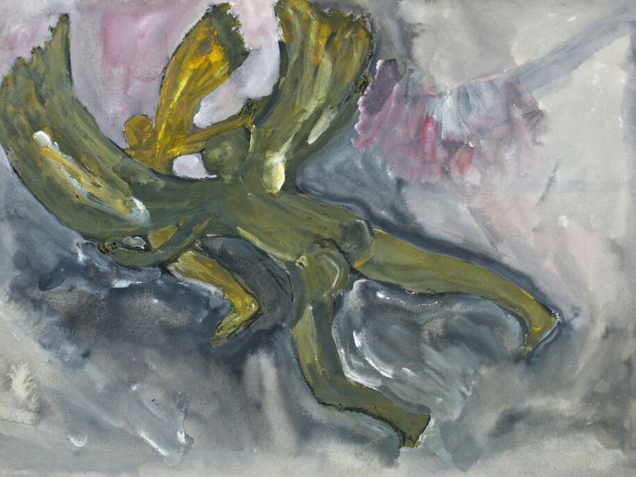 Patrick Hall, Two Angels, (Thailand Series), 2014, mixed media on paper, 42 x 60 cm