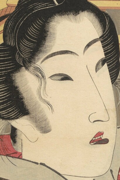 Ilustración del libro "Libro erótico ilustrado de la nieve sobre el monte Fuji", Keisai Eisen, 1824
