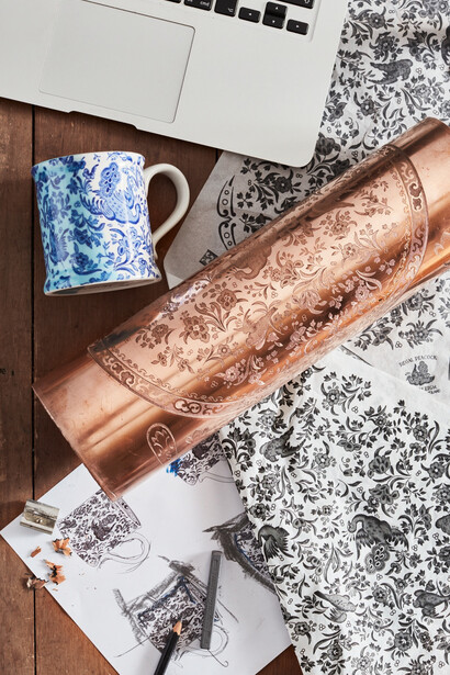 Engraved copper roller