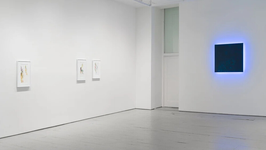 Stephen Antonakos, Space and color, exhibition view. Courtesy of Jack Barrett Gallery