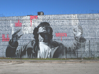 Retna Mural with El Mac, detail. Miami Primary Flight 2009 © Jaime Rojo