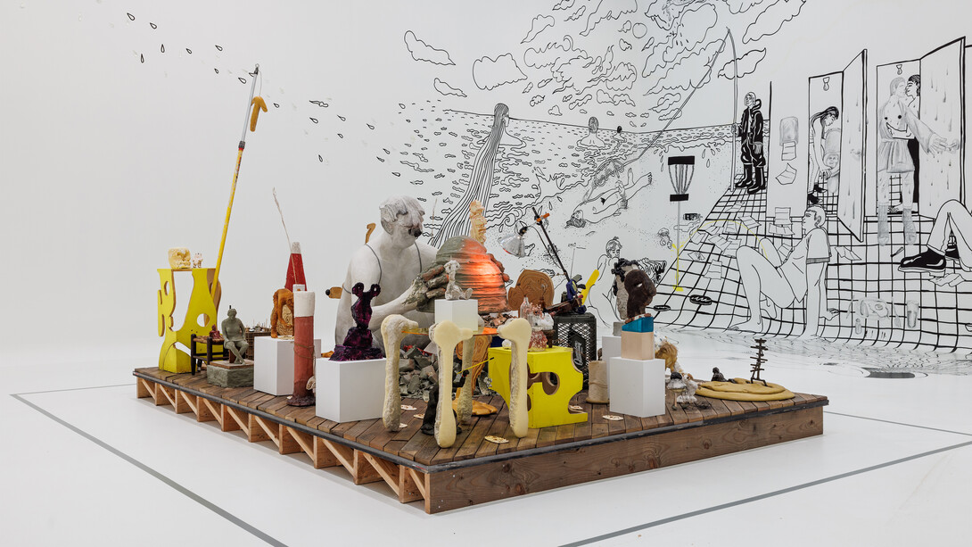 Nicole Eisenman and Edith Hammar, My eyes are like funnels, my ass is a hand, exhibition view. Courtesy of Moderna Museet