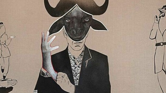 Khaled Takreti, ‘Photocopies’, 2013, Acrylic on Canvas, 106 x 196 cm, Courtesy the artist and Ayyam Gallery