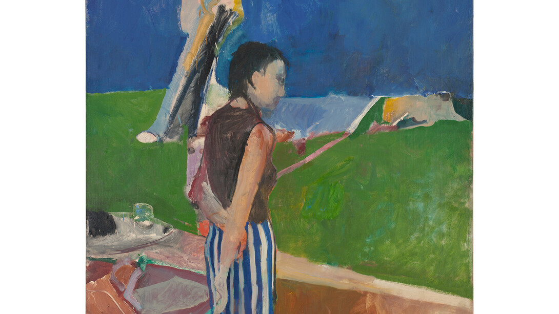Richard Diebenkorn, Girl On a Terrace, 1956, Oil on canvas, 179.07 x 166.05 x 2.54 cm, Collection Neuberger Museum of Art, Purchase College, State University of New York. Gift of Roy R. Neuberger, Copyright 2014 The Richard Diebenkorn Foundation 