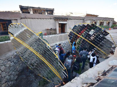 Give not thy independence to others - solar panels energise entire SECMOL learning centre, Ladakh, northern India  © Ashish Kothari