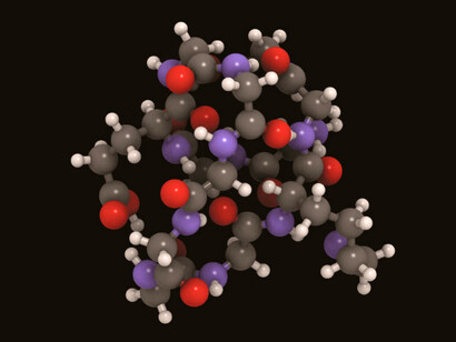 Representación molecular de un péptido