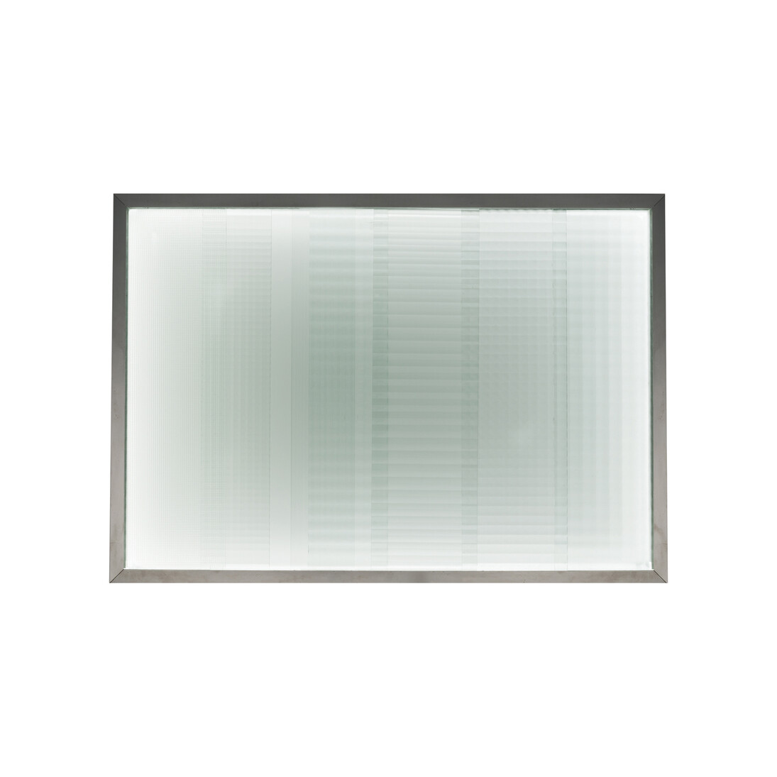 Nanda Vigo, Chronotopo, 1967, Aluminium and glass, 75 x 106 x 17 cm
