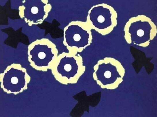 Derrick Greaves, Shooting the Crows, Oil on canvas, 101.5 x 127 cms (39.89 x 49.91 ins), 2003, 2003-2004