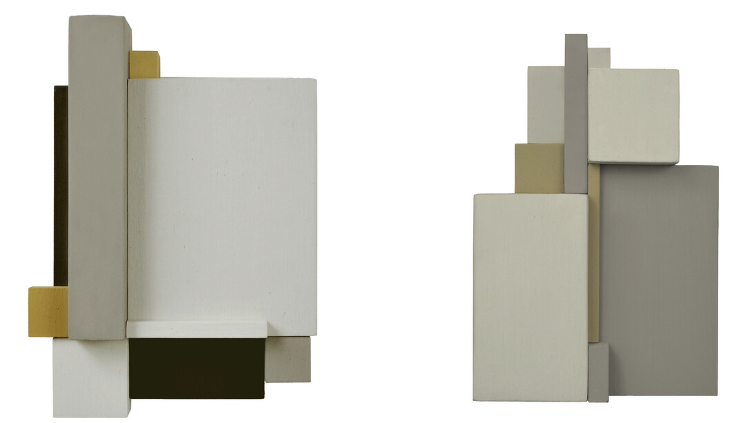 Jean Charasse, Construction P9B, 2011, 23 x 16,5 x 6,5 cm e Construction, 2011, 31,5 x 21 x 9,5 cm