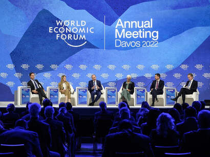 Members of the World Economic Forum meeting in Davos-Klosters, Switzerland