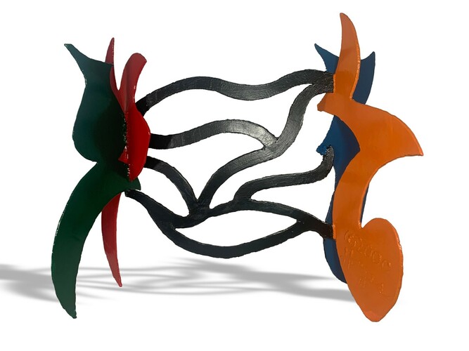 David Hayes, Harrowed Fields, painted welded steel, 32x24.50x14 in