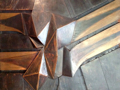 Gastón González; detalle del mural «Sol prehispánico» ubicado en la Sala Nezahualcóyotl de la Ciudad de México