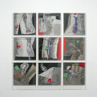 Claudio Marini, Untitled, 2014, tecnica mista su tavola, 30 x 30 cm (ciascuno)