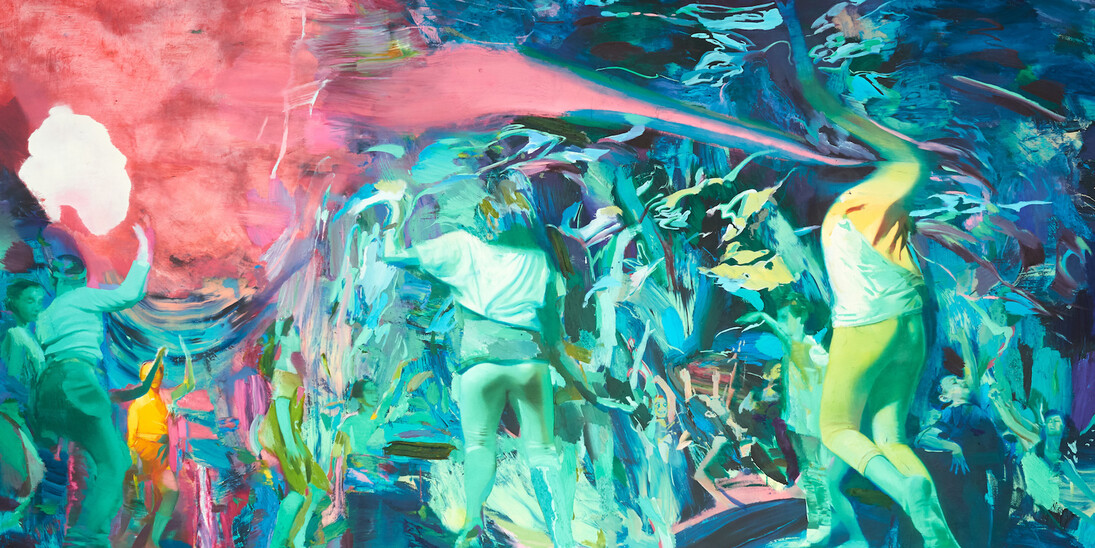 Giuseppe Gonella, Vivenze II, 2016_17, oil on canvas, 200x300cm. Courtesy Galleria Giovanni Bonelli