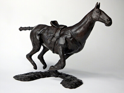 Elliot Channer, Polo Pony, bronze, 33 x 24 x 15 cm. From Carina Haslam Art
