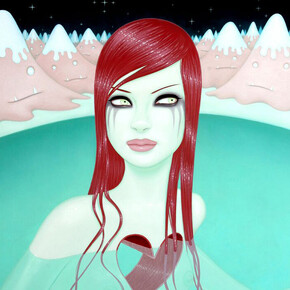 Tara McPherson, Weight of water, detail, 101 x 76 cm, oil on board, Dorothy Circus Gallery
