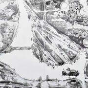Laleh Khorramian, zippership, 2001, oil on polypropylene, 43-1/4 by 55 inches (108.6 by 139.7 cm)