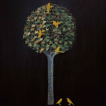 Katayoun Rouhi, Language des oiseaux "L'Unicite", 2014. Courtesy of Janet Rady Fine Art