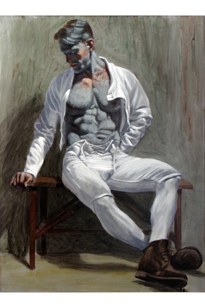 Copyright Mark Beard, [Bruce Sargeant (1898-1938)], Fencer at Rest n.d., oil on canvas, Courtesy of ClampArt, New York City