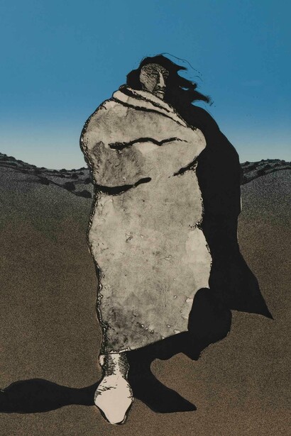 Fritz Scholder, Santa Fe indian (Ed. 1/93) (detail), 1973. Courtesy of LewAllen Galleries