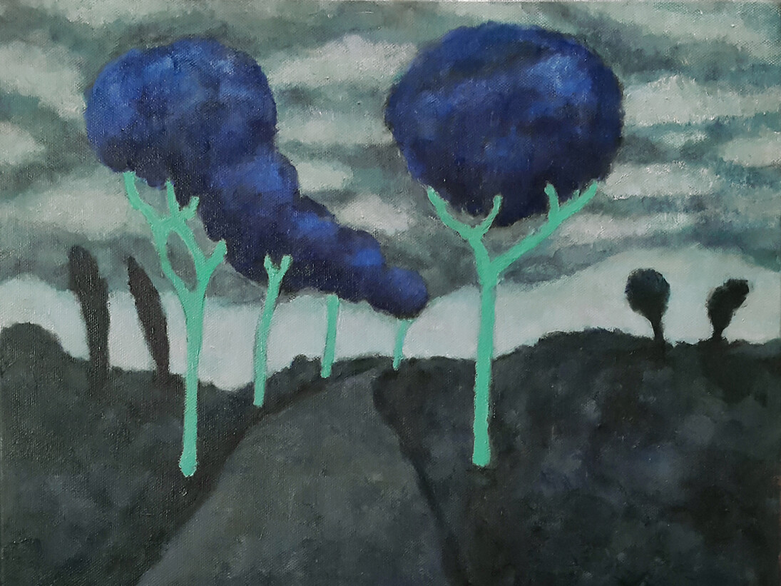 Anthony Murphy, The Road to Montségur, Oil on canvas, 38 x 46 cm