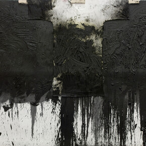 Hermann Nitsch, Untitled, 2010, Oil on canvas and painting on shirt, 200 x 300 cm