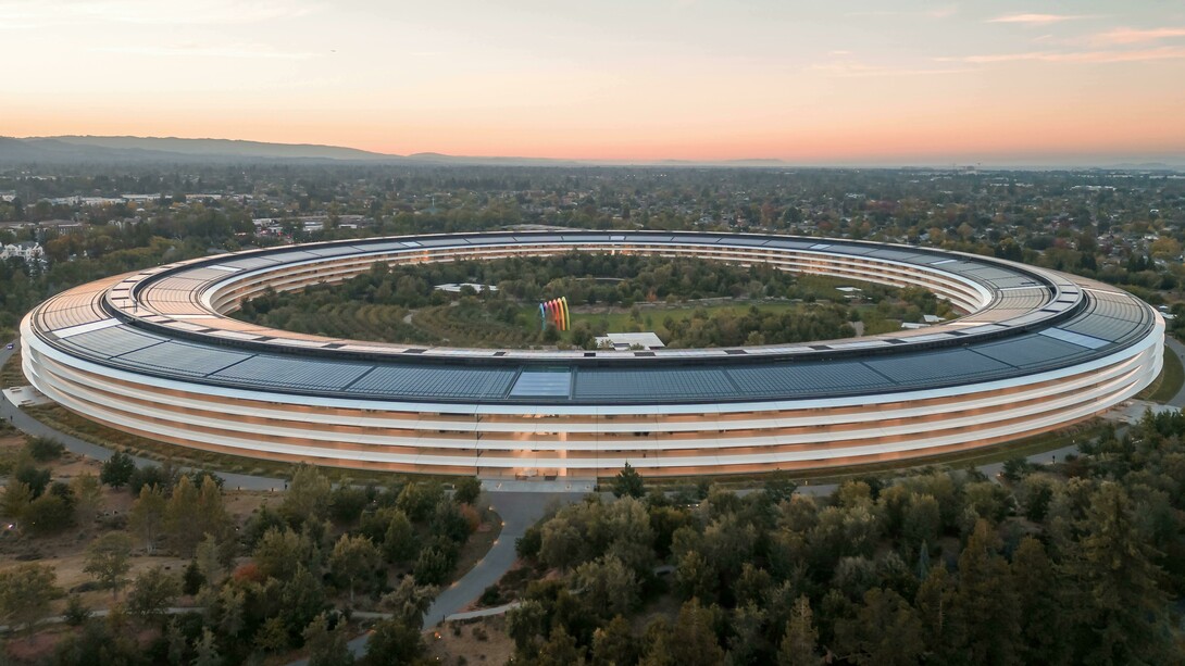 Apple Park headquarters in Silicon Valley, California, US