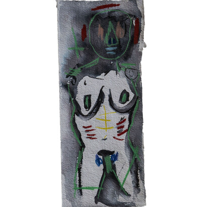 David King Reuben, Green Giant, indian Ink and watercolor pencil on paper