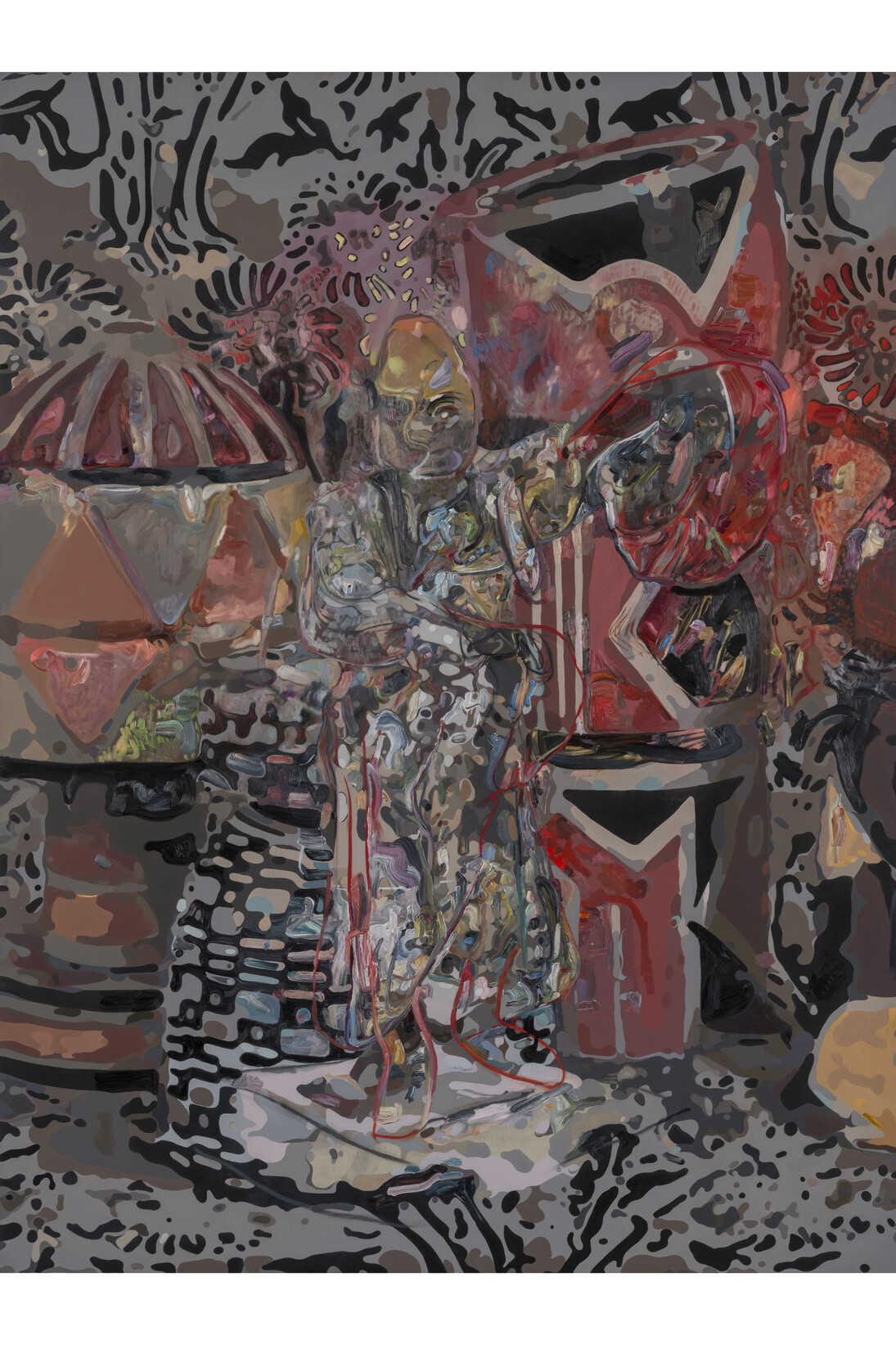 Elliott Hundley, Actor (Red), 2015, Oil on linen, 183 x 137 cm, 72 x 54 in.