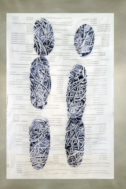 Alejandrina Solares, BalloonHandwritting blue v3 60cm x 90cm