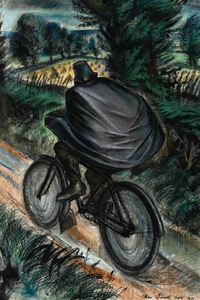 Alan Sorrell, 50 The Postman, signed and dated Sept 1931, ink, gouache and pastel on paper, 53 x 37 cm (20 ¾ x 14 ½ in.), Courtesy of the Trustees of Sir John Soane's Museum
