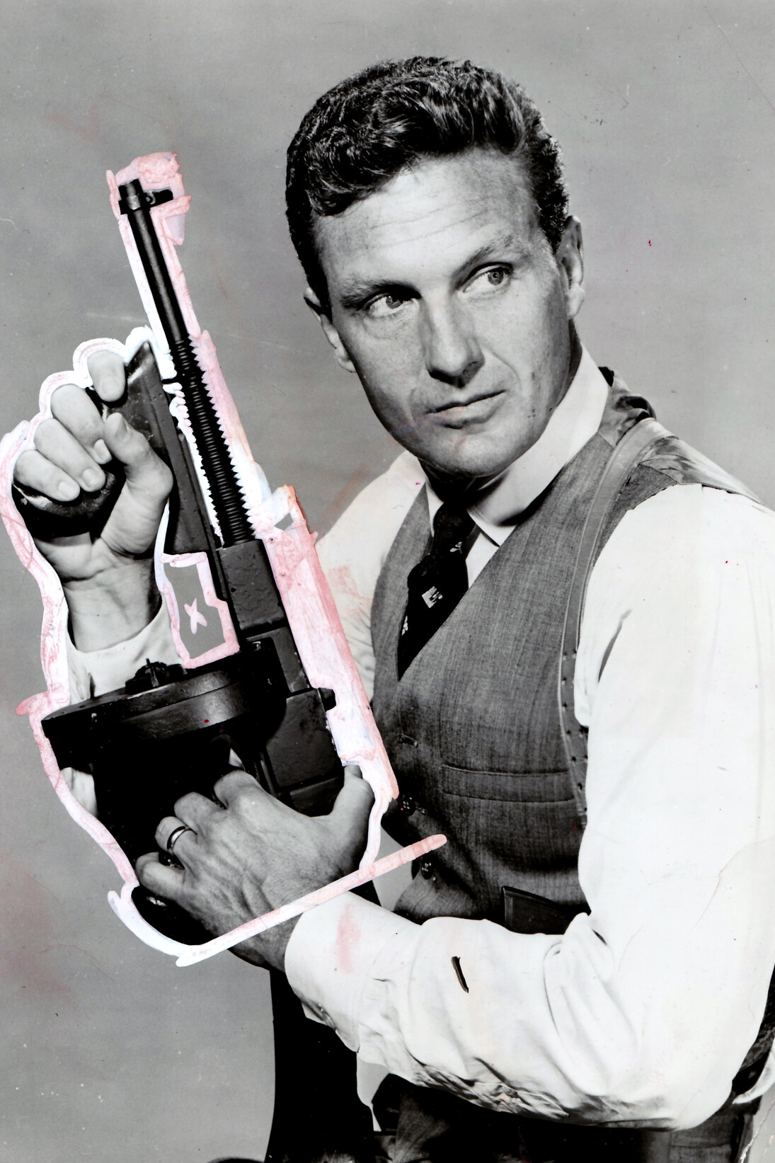 Robert Stack, 1959, Tirage argentique vintage retouché à la main, 20 x 25 cm, Pièce unique, Courtesy Argentic