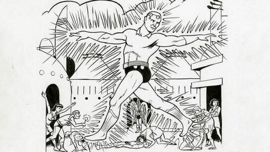Jim Shaw, Blake/Boring, 2011, Ink on paper,
9 x 12 in (22.86 x 30.48 cm)