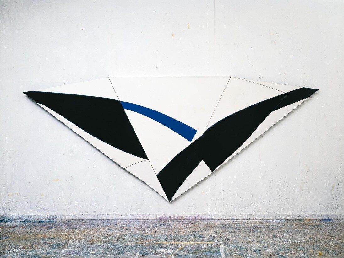 Trevor Bell, Thrust, 1968, oil on board, 168 x 391 cm