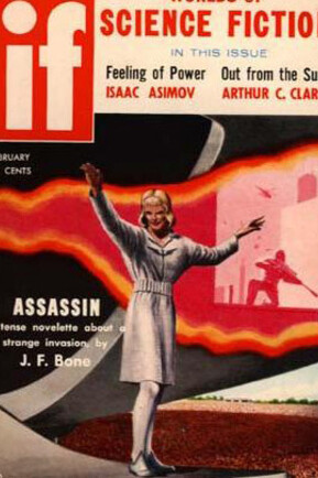 Cover of If magazine, February 1958 issue, featuring Isaac Asimov