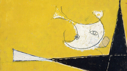 Osvaldo Licini. "Amalassunta su fondo giallo"