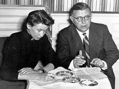 Simone De Beauvoir e  Jean-Paul Sartre al Café Flore