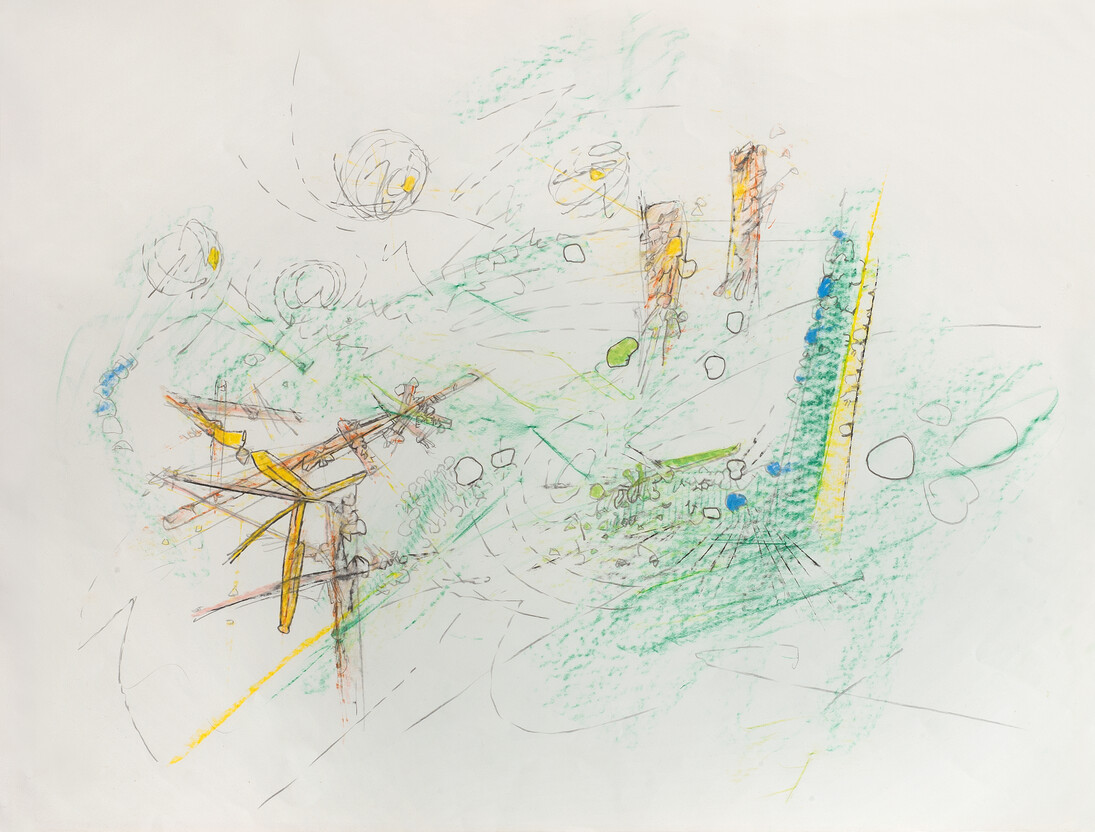 Ramuntcho and Roberto Matta, Untitled, 1963-1964, colored pencils on paper. Courtesy galerie anne barrault