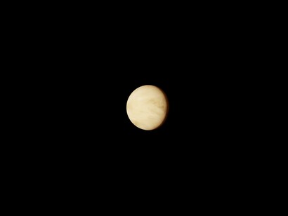 A realistic image of planet Venus on a black backdrop