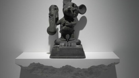 Daniel Arsham, Ash Eroded Toy Phone, 2013, 
volcanic ash, shattered glass, hydrostone, unique, 38 x 20.5 x 20.5 cm, 15 x 8.1 x 8.1 in, Pippy Houldsworth Gallery, #recollections installation view
Courtesy Pippy Houldsworth Gallery, Copyright the artist