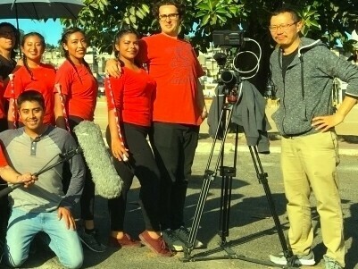 Li Cheng with collaborators and film crew in Guatelama