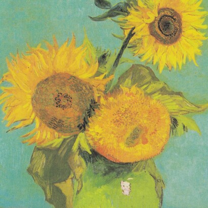 Vincent Van Gogh, "Tre girasoli in un vaso", 1888, collezione privata